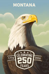 Montana - Lithograph Wildlife Series - Bald Eagle - USA 250th Anniversary