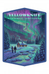 Yellowknife, Northwest Territories - Lithograph - Northern Lights & Cabin - Contour