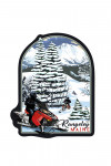 Rangeley, Maine - Painterly - Snowmobile Scene - Contour