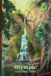 Olympic National Park- Marymere Falls - Lithograph