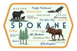 Spokane, Washington - Typography & Icons - Contour