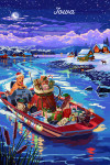Iowa - Happy Howlidays - Painterly - Santa Dog & Helpers