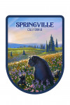 Springville, California - Lithograph - Bear Family in Field - Contour