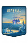 Brian Head, Utah - Lithograph - Chairlift - Contour