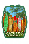 Cayucos, California - Surfboard Fence - Contour