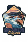 San Simeon, California - Waves Crashing on Rocks - Contour