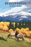 Beaver Creek, Colorado - Painterly - Elk & Mountains