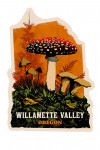 Willamette Valley, Oregon - Retro Collage - Mushrooms - Contour