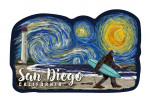 San Diego, California - Starry Night - Bigfoot on the Beach - Contour