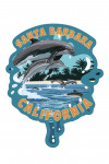 Santa Barbara, California - Painterly - Dolphins Jumping - Contour