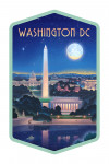 Washington, DC - Lithograph City Series - Night Skyline - Contour