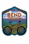 Bend, Oregon - Painterly - Mountain Bike Scene - Contour