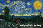 Snoqualmie, Washington - Starry Night - Bigfoot - Snoqualmie Valley