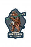 June Lake, California - Distressed Vector - Ski Brown Bear - Contour
