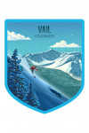 Vail, Colorado - Lithograph - Downhill Skier - Contour