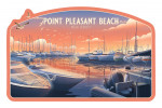 Point Pleasant Beach, New Jersey - Lithograph - Home Sweet Harbor - Boats in Marina - Contour