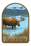 Bonners Ferry, Idaho - Moose and Lake - Contour