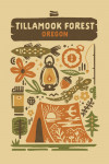 Tillamook Forest, Oregon - Boho Colorblock - Camping
