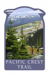 Wrightwood, California - Pacific Crest Trail & Hikers - Rubber Stamp - Lantern Press Artwork - Contour