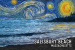 Salisbury Beach, Massachusetts - Starry Night - Coastline