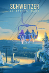 Sandpoint, Idaho - Lithograph - Mt Schweitzer - Chairlift