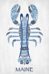 Maine - Typography - Blue Lobster
