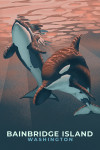 Bainbridge Island, Washington - Lithograph - Wildlife Lithograph Series - Orca