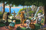 Painterly - Pack Life - Hiking Dogs