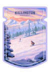 Killington, Vermont - Oil Painting - Skiers - Contour
