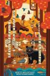 White Mountains, New Hampshire - Geometric - Woodland Forest Animals - Fall