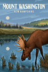 Mount Washington, New Hampshire - Lithograph - Reflection Pond & Bull Moose