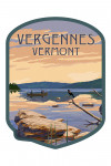 Vergennes, Vermont - Lake Sunrise Scene - Contour