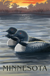 Minnesota - Loons & Sunset