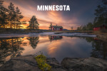 Minnesota - Photography - Cabin at Lake during Sunset