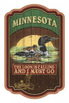 Minnesota - Vintage Sign - The Loon is Calling - Contour
