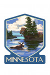 Minnesota - Painterly - Moose Swimming - Contour