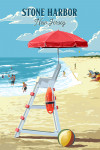 Stone Harbor, New Jersey - Painterly - Lifeguard Stand