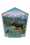 Silverton, Colorado - Painterly - Moose - Summer Scene - Contour