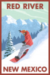 Red River, New Mexico - Downhill Snowboarder