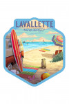 Lavallette, New Jersey - Painterly - Beach Activities - Contour