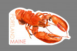 Portland, Maine - Lobster - Watercolor - Contour