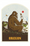 Oregon - Vintage Linework - Bigfoot - Contour