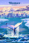 Homer, Alaska - Oil Painting - Whale Tail with Glacier
