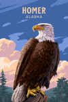 Homer, Alaska - Painterly - Bald Eagle