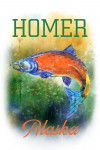 Homer, Alaska - Watercolor - Salmon