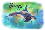 Homer, Alaska - Watercolor - Orca