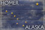 Homer, Alaska - Rustic State Flag