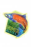 Homer, Alaska - Watercolor - Salmon - Contour