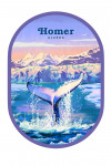 Homer, Alaska - Oil Painting - Whale Tail with Glacier - Contour