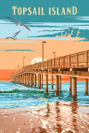 Topsail Island, North Carolina - Painterly - Pier